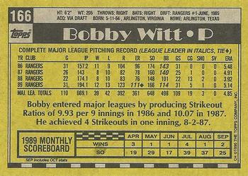1990 Topps #166 Bobby Witt Back