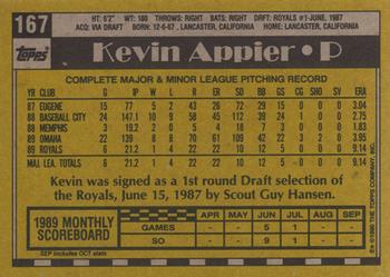 1990 Topps #167 Kevin Appier Back