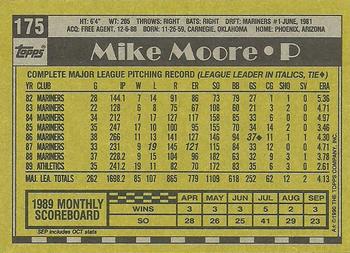 1990 Topps #175 Mike Moore Back