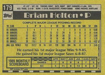 1990 Topps #179 Brian Holton Back