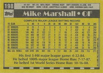 1990 Topps #198 Mike Marshall Back