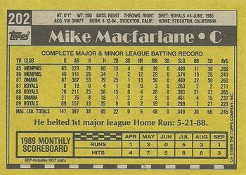 1990 Topps #202 Mike Macfarlane Back