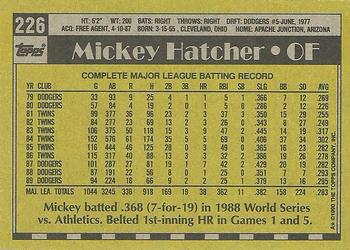 1990 Topps #226 Mickey Hatcher Back