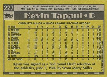 1990 Topps #227 Kevin Tapani Back