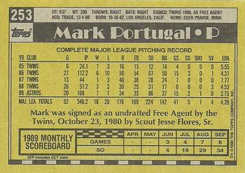 1990 Topps #253 Mark Portugal Back