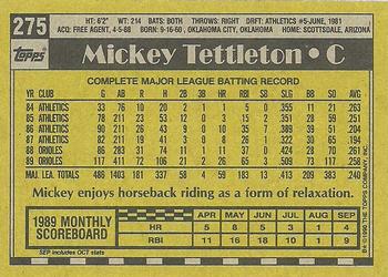 1990 Topps #275 Mickey Tettleton Back