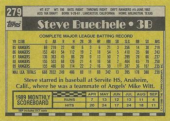 1990 Topps #279 Steve Buechele Back
