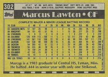 1990 Topps #302 Marcus Lawton Back