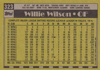 1990 Topps #323 Willie Wilson Back