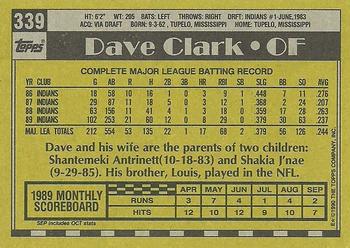 1990 Topps #339 Dave Clark Back