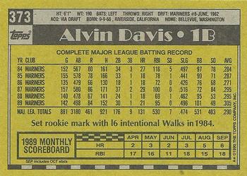 1990 Topps #373 Alvin Davis Back