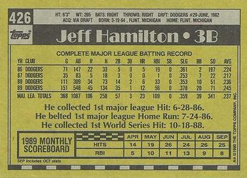 1990 Topps #426 Jeff Hamilton Back