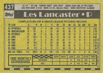 1990 Topps #437 Les Lancaster Back