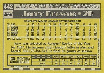 1990 Topps #442 Jerry Browne Back