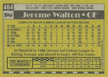 1990 Topps #464 Jerome Walton Back