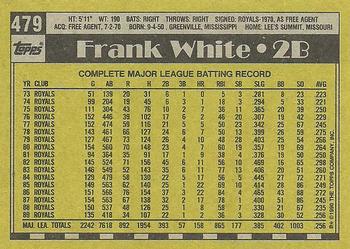 1990 Topps #479 Frank White Back