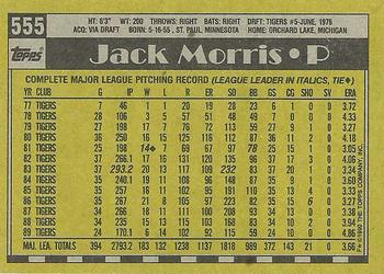 1990 Topps #555 Jack Morris Back