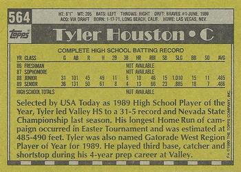 1990 Topps #564 Tyler Houston Back