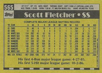 1990 Topps #565 Scott Fletcher Back