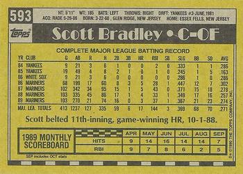 1990 Topps #593 Scott Bradley Back