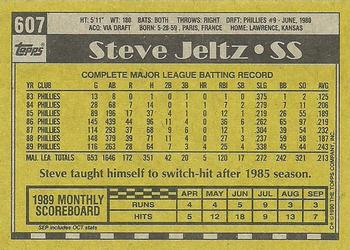 1990 Topps #607 Steve Jeltz Back