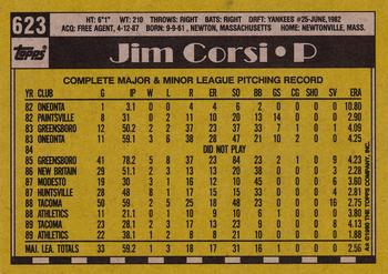 1990 Topps #623 Jim Corsi Back