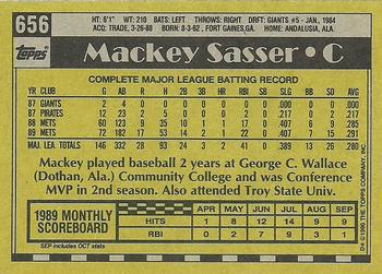 1990 Topps #656 Mackey Sasser Back