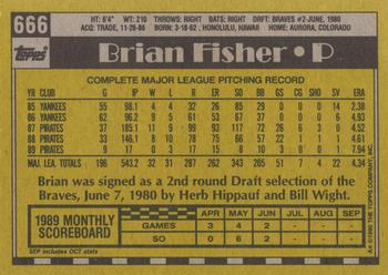 1990 Topps #666 Brian Fisher Back