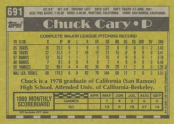 1990 Topps #691 Chuck Cary Back