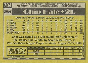 1990 Topps #704 Chip Hale Back