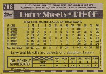 1990 Topps #708 Larry Sheets Back