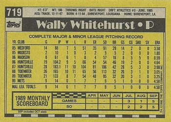 1990 Topps #719 Wally Whitehurst Back