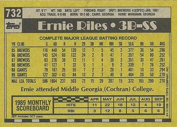 1990 Topps #732 Ernie Riles Back
