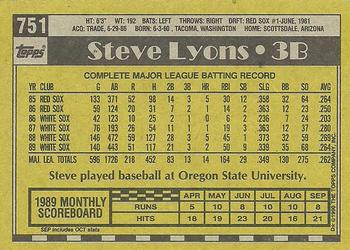 1990 Topps #751 Steve Lyons Back