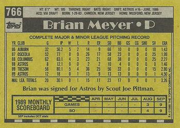 1990 Topps #766 Brian Meyer Back