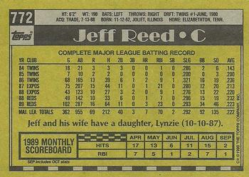 1990 Topps #772 Jeff Reed Back