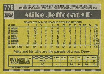 1990 Topps #778 Mike Jeffcoat Back