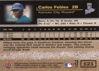 2001 Fleer Triple Crown #121 Carlos Febles Back