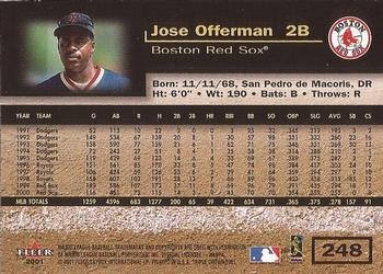 2001 Fleer Triple Crown #248 Jose Offerman Back