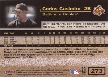 2001 Fleer Triple Crown #273 Carlos Casimiro Back