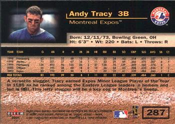 2001 Fleer Triple Crown #287 Andy Tracy Back