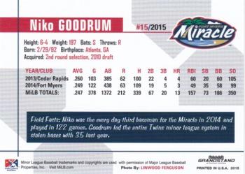 2015 Grandstand Fort Myers Miracle #NNO Niko Goodrum Back