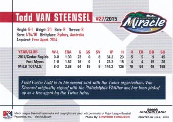 2015 Grandstand Fort Myers Miracle #NNO Todd Van Steensel Back