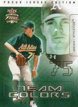 2003 Fleer Focus Jersey Edition - Team Colors #17TC Barry Zito Front