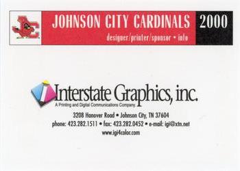 2000 Johnson City Cardinals #NNO Team Title Card Back