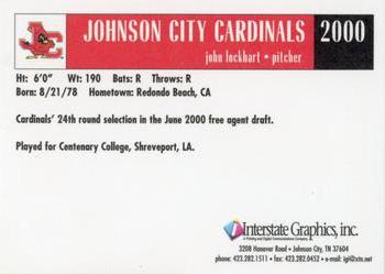 2000 Johnson City Cardinals #NNO John Lockhart Back