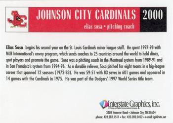 2000 Johnson City Cardinals #NNO Elias Sosa Back