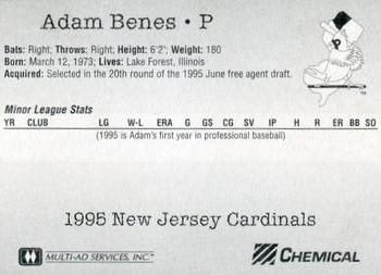 1995 Multi-Ad New Jersey Cardinals #NNO Adam Benes Back