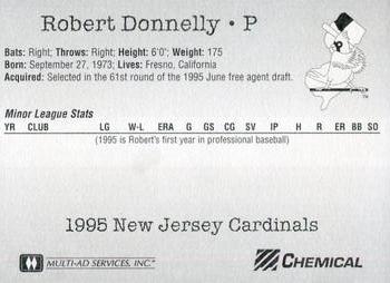 1995 Multi-Ad New Jersey Cardinals #NNO Robert Donnelly Back