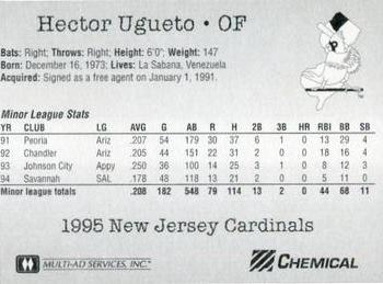 1995 Multi-Ad New Jersey Cardinals #NNO Hector Ugueto Back